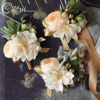 [COD] wrist flower corsage bride bridesmaid hand sister wedding costume accessories full set bracelet