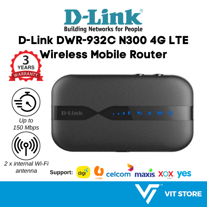 D-Link DWR-932C N300 4G LTE Wireless Hotspot WiFi Portable Mobile ...