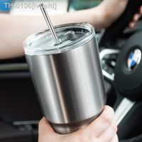 ☊ ivhefd GIANXI-304 Copo Thermo de Aço Inoxidável com Tampa Garrafa De Água Do Carro Viagem Caneca Café Palha Criativa Moda para o Presente