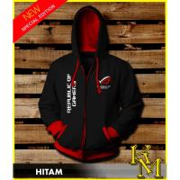 HITAM MERAH Rog REPUBLIC OF GAMERS ZIPPER HOODIE Jacket Black - Red NEW