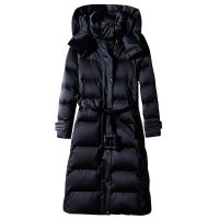 【HOT】❣❒⊙ Womens Lace-up Hooded Down Jacket Puffer red dark blue plus size 4XL10XL Coat