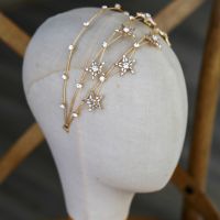 Gold Color Crystal Star Wedding Tiara Women Hair Crown Princess Tiaras Bridal Hairband Hair Accessories