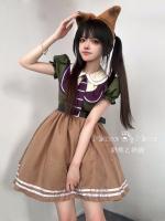 Milk Bear and Cat: Nick Fox Animation Cos Womens Dress Maid Uniform Lolita Cosplay Outfit