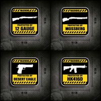 [02] สติกเกอร์รูปปืนShotgun Remingto n870/Mossber g/HK416D/Desert Eagle สติกเกอร์ติดรถยนต์ กล่องปืน