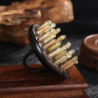 ﹍™ Natural Horn Massage Comb Scalp Massage Meridian Scraping Head Acupuncture Massager Gua Sha Therapy Sandalwood Brush Anti-Static