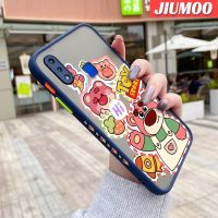 เคส JIUMOO สำหรับ VIVO Y91เคส Y95 Y91i ลายการ์ตูนหมีสตรอเบอร์รี่บางดีไซน์ใหม่ด้านข้างกันกระแทกมีน้ำค้างแข็งโปร่งใสแข็งเคสมือถือป้องกันกล้องคลุมทั้งหมด Softcase