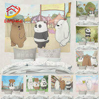 เราหมี Bare Bears Tapestry ตกแต่งการ์ตูนแขวนกำแพงฉากหลัง3D การพิมพ์ผ้าม่านบ้านตกแต่งห้องนอนขาย