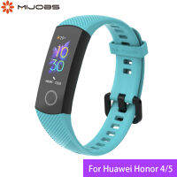 MIJOBS สำหรับ Honor Band 5สายซิลิโคนสายรัดข้อมือสำหรับ Huawei Honor 4สาย Milianese สายรัดข้อมือสำรองสายนาฬิกาข้อมือ