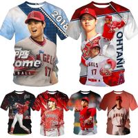 แฟชั่นใหม่เบสบอล Shohei Ohtani 3D พิมพ์ผู้ชายแขนสั้นเสื้อยืดฤดูร้อนบุคลิกภาพฮิปฮอปฮาราจูกุสตรี U Nisex เสื้อยืดสบายๆรอบคอด้านบน