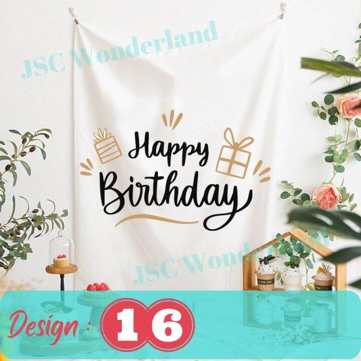 Birthday Tapestry Party Background Cloth #16 95cm * 73cm Happy Birthday  Hanging Backdrop Decorative Cloth New Korean Style Background Decoration  For Birthday Party | Lazada