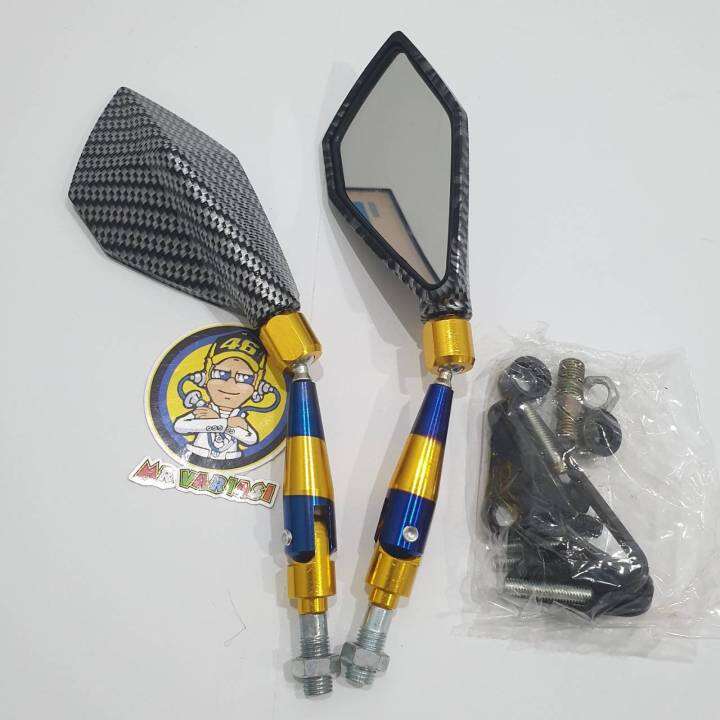 Spion Karbon Motor Twotone Tomok Lipat Universal Semua Motor Spion