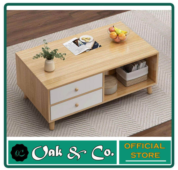 Oak&Co. Wooden Center Table Classy Style Center Table With Drawer