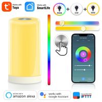 Tuya WiFi Touch Night Light Smart Table Lamp RGBWW Dimmable Bedroom Bedside LED Lights Smart Life APP Control for Alexa Google