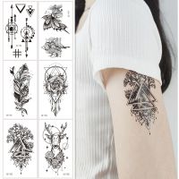 【YF】 5Pcs/Set Black Pattern Temporary Tattoo Arm Stickers Waterproof Disposable Body Art Makeup Small Size tatouage temporaire