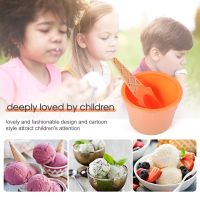 6Pcs Ice Cream Bowl Set Different Color Ice Cream Spoon Bowl Tableware Set Creative Children Cartoon Bowl