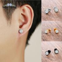 HOUMENG ฮิปฮอปผู้ชาย Anting Berlian Imitasi ฝังไมโครต่างหูพลอยเทียมสำหรับผู้ชายสไตล์เกาหลีใส่ได้ทุกวัน