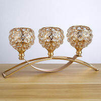 Fityle Crystal Candle Holder 3 Arms Candelabra Table Centerpiece Wedding Buffet Table Ornaments