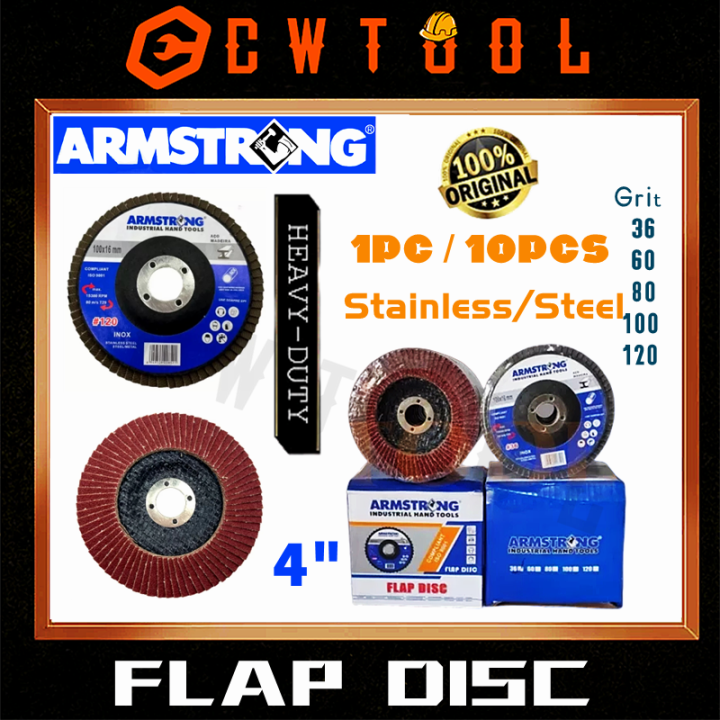 Armstrong Flap Disc 4Inch Flexible Sanding Disc For Metal Wood 10Pcs