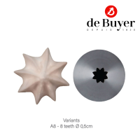 de Buyer 2112 Stainless Steel Star Nozzle / หัวบีบ 8 teeth