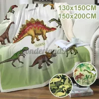 54E4 3D Dinosaur Blanket Kids Cartoon Soft Microfiber Jurassic Plush Sherpa Throw Bed☆