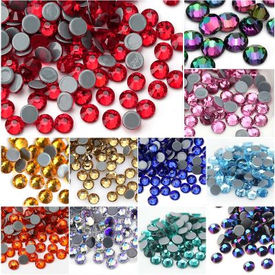 【CW】 QIAO Multi-Color SS6-SS30 Glass Glitter Rhinestone Flatback Hot fix Rhinestones Sewing  amp; Fabric Decoretion