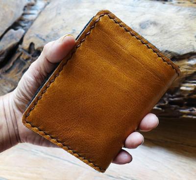 You Link   Beig Genuine Cowhide Wallet Hongkong Style Hand Made Very Soft