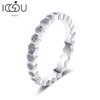 IOGOU ขายร้อน925เงินสเตอร์ลิงทองคำขาวชุบรอบ0.39ct D สี Moissanite นิรันดร์วงแหวนสำหรับผู้หญิงสาวของขวัญ