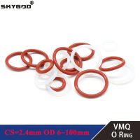 โอริงซิลิโคน VMQ สีแดง/ขาว CS 2.4Mm OD 6 ~ 100มมยางเครื่องล้างกันน้ำหุ้มฉนวนปะเก็นซีลรูปตัวโออุปกรณ์ทำมือ10ชิ้น