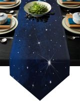 Starry Sky Moon Stars Beautiful Trees Modern Table Runner Wedding Party Table Decoration Centers Of Dining Table Tablecloth