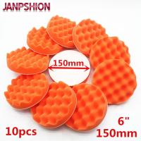 JANPSHION 10PC 150mm wave sponge Car Polisher Buffer pads Gross Polishing Buffing Pad 6 Clean waxing Auto paint maintenance