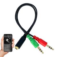 Headphone Jack Splitter Portable Splitter Microphone Universal Adaptation Headphone Mic Audio Quickly Connect for Laptop Tablet Computer Home Traveling grand