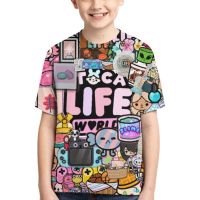 2022 TOCA BOCA Boys and Girls Short Sleeve T-shirt New 3D Digital Printing Fashion Kids Clothing Casual Sport Loose Tops