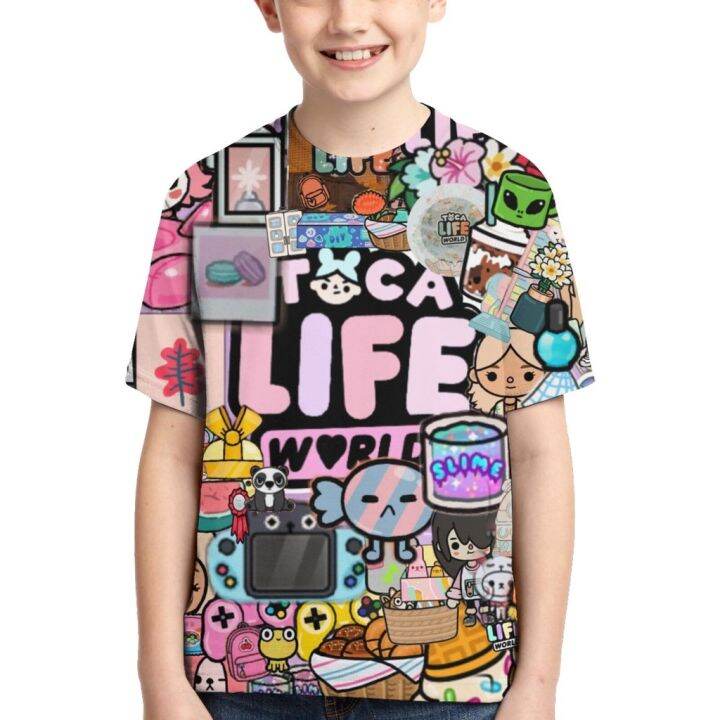 2022-toca-boca-boys-and-girls-short-sleeve-t-shirt-new-3d-digital-printing-fashion-kids-clothing-casual-sport-loose-tops