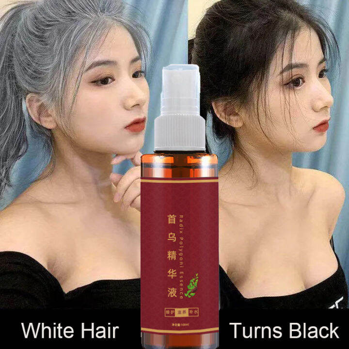 Black Hair Spray Hair Color For White Hair Blackening Shampoo Polygonum