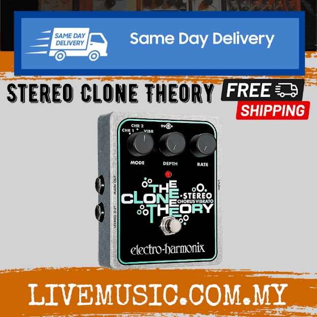 Electro-Harmonix Stereo Clone Theory Analog Chorus Effects Pedal