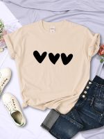 Black Heart Printing Female T-Shirts Personality Street Short Sleeve All-math Soft Tee Clothing Casual Breathable Women Tops