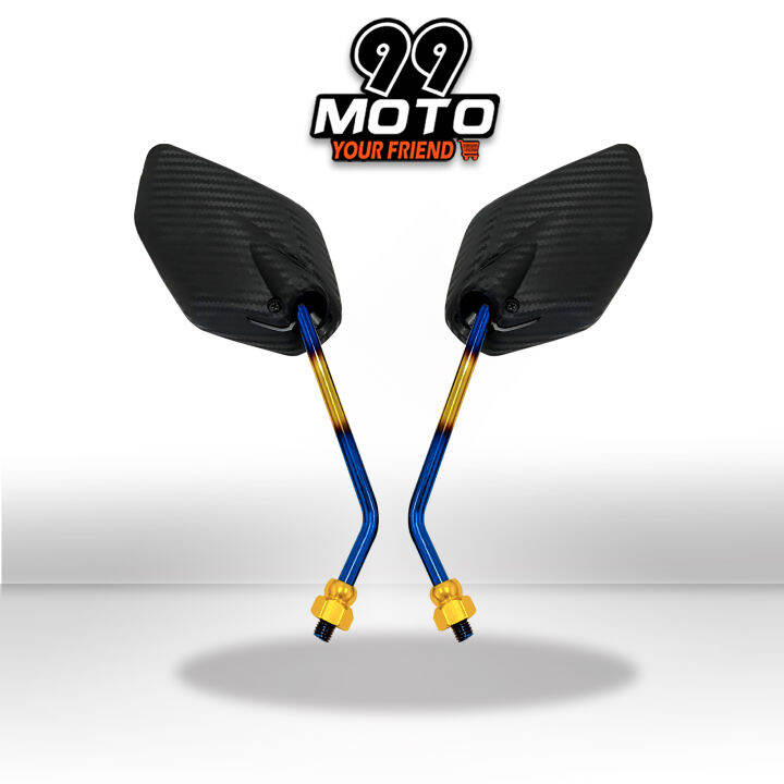 99moto-กระจก5เหลี่ยม-ขาไทเท-v2-ใส่ได้ทุกรุ่น-1คู่