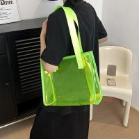 Fashion Summer Transparent PVC Jelly Tote Bag Shoulder Bag Handbag New Leisure Commuting Crossbody Bag Women Shopping Bag