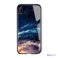 UCUC เคสโทรศัพท์เคสสำหรับ Realme 3 กรณีแฟนตาซีพื้นที่หรูหราAuroraดวงจันทร์S TarryกวางปลอกกันกระแทกGAlaxyโทรศัพท์กรณีกระจกปกหลัง