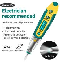 [Moscow Six] AC/DC 12-250V LCD Digital Tester Screwdriver Voltage Detector Pen Green