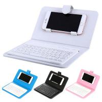 Phone Wireless Keyboard Case PU Leather Stand Cover For Xiaomi Samsung Mobile Phone Tablet Support Dropship