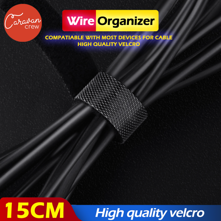 10 Caravan Crew Wire Organizer ที่จัดระเบียนสายชาร์จ หูฟัง สายต่างๆ แบบตีนตุ๊กแก 1ชิ้น