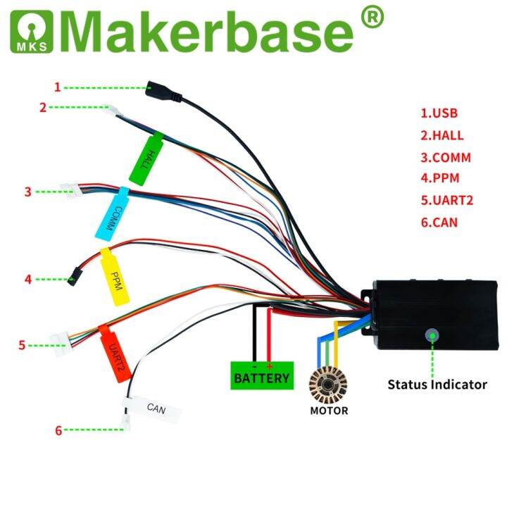 makerbase-vesc-75100-75โวลต์100a-ขึ้นอยู่กับเบนจามิน-vesc6-highpower-สำหรับสเก็ตบอร์ดไฟฟ้า-สกูตเตอร์-ebike-ควบคุม