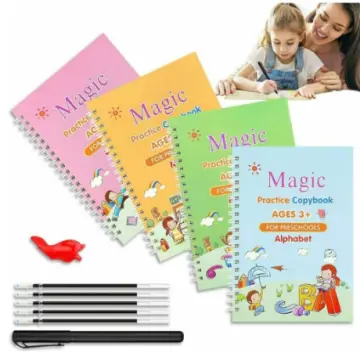 4 Pcs Magic Practice Copybook for Kids, Children's Magic Copybooks