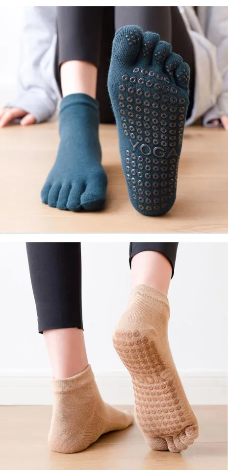 SP-05 Yoga Socks Anti-Slip Breathable Cotton Five Fingers Socks Elasticity  Sports Fitness Pilates Ballet Dance Toe Socks