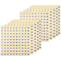 100 Sheets Number Labels Stickers 1-100 Numbers Round Stickers 0.4 Inch Small Self-Adhesive Number Labels for Office