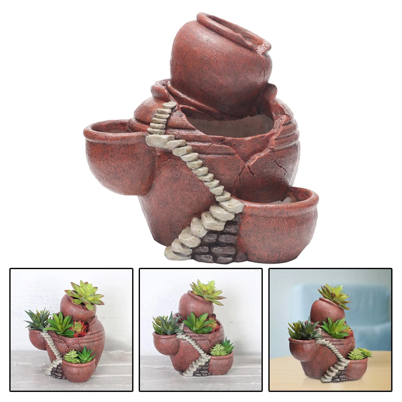 4pcs Hanging Flower Pot Resin Succulent Plant Cactus Planter Container