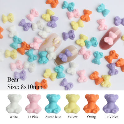 Solid Color Bear Shape 8x10MM Resin Nail Art Rhinestone 30100Pcs For DIY Nail Art Card Lssuance Decoration