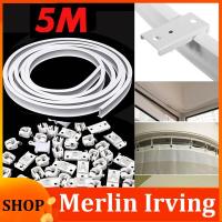 Merlin Irving Shop 5M Bendable Curtain Track Rail Top Clamping Curtains Accessories Plastic Straight Window Rod Rail Modern Style