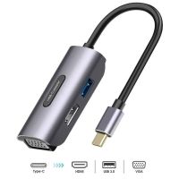 【COOL】 liaoxian3105992120 4K UHD 1080P 3 In 1 Type C เป็น VGA HDMI สายอะแดปเตอร์สำหรับ MacBook